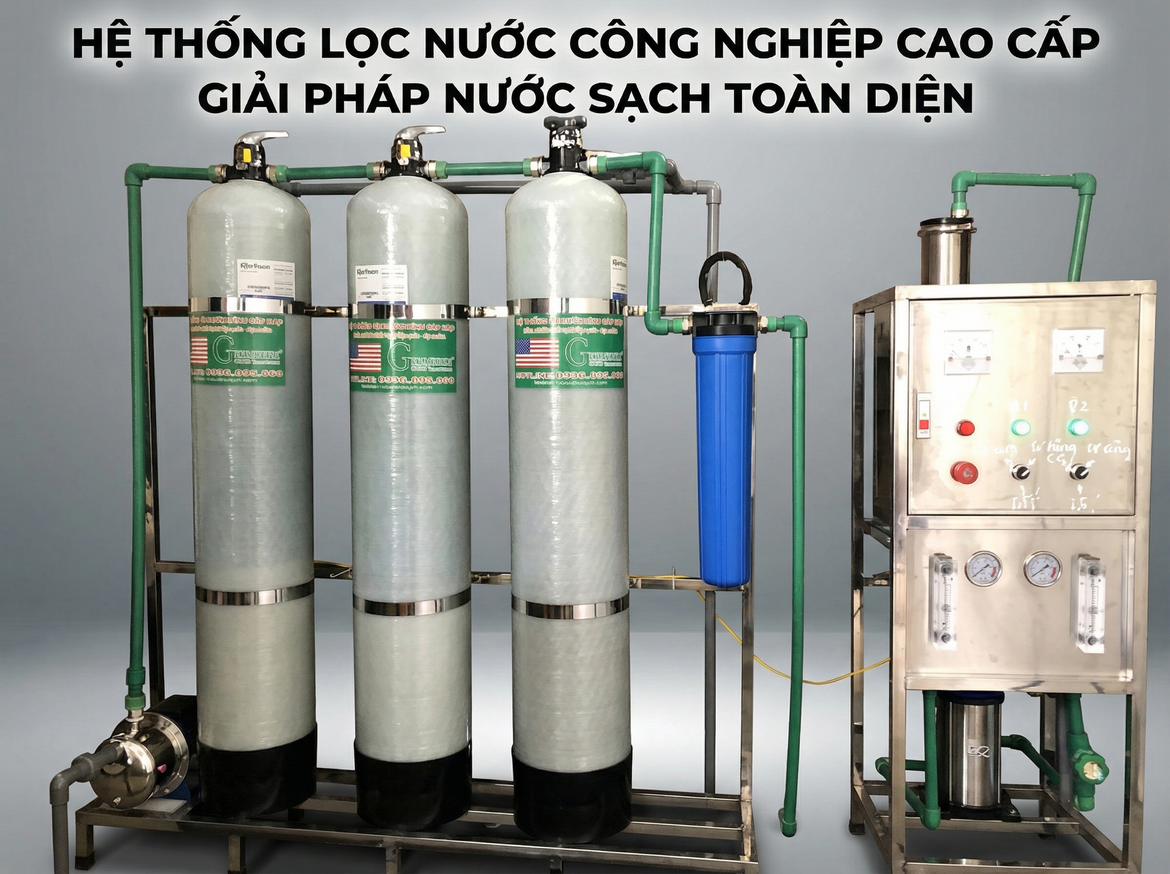 Dây chuyền lọc nước tinh khiết 100 lít/giờ