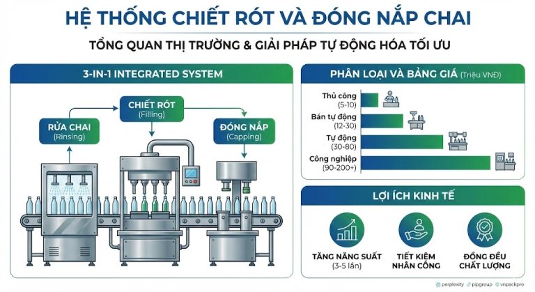Báo Giá Hệ Thống Chiết Rót và Đóng Nắp Chai: Giải Pháp Tự Động Hóa Tối Ưu Cho Doanh Nghiệp
