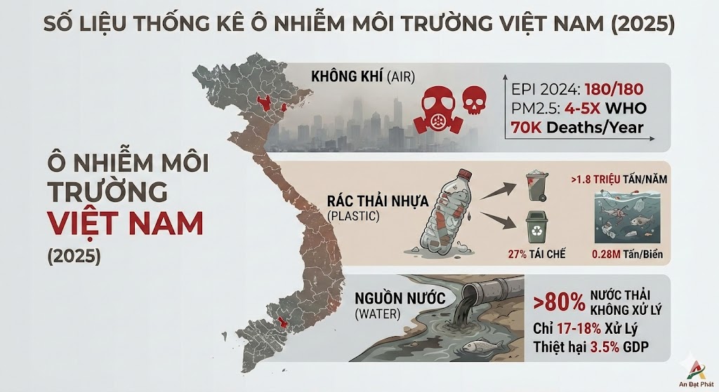 Số Liệu Thống Kê Về Ô Nhiễm Môi Trường Ở Việt Nam
