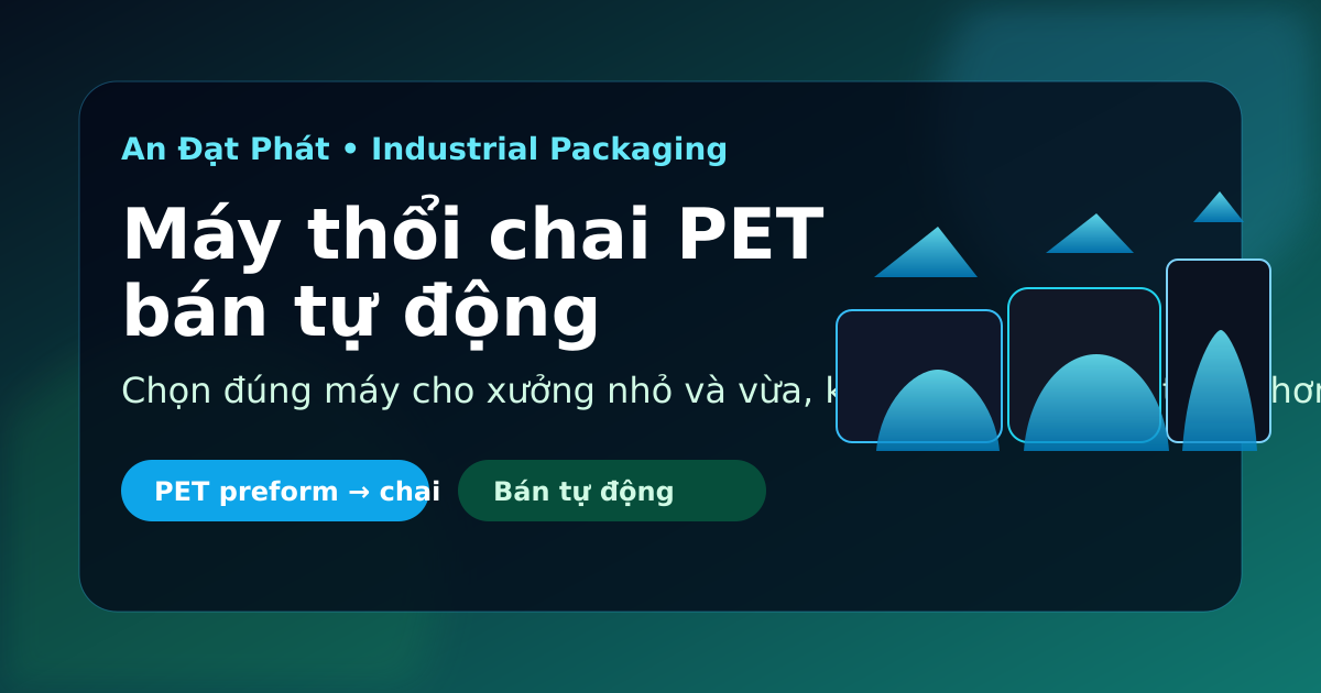 Máy thổi chai PET bán tự động cho xưởng nhỏ và vừa