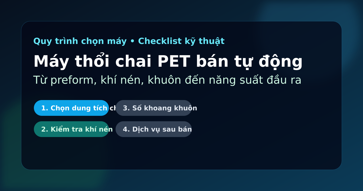 Máy thổi chai PET bán tự động trong xưởng sản xuất chai nhựa