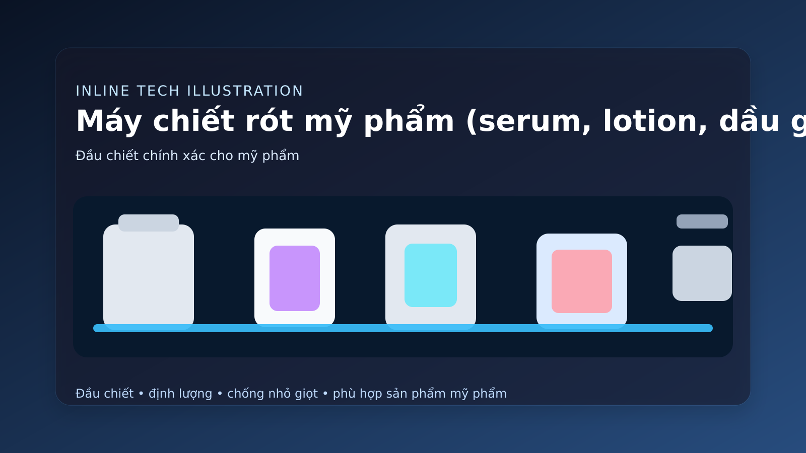 máy chiết rót mỹ phẩm với đầu chiết định lượng chính xác