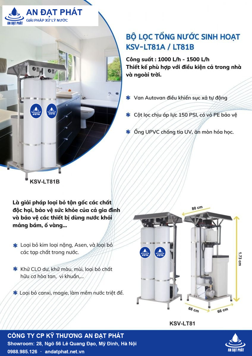 Bộ Lọc Tổng Nước Sinh Hoạt An Đạt Phát (Model: KSV-LT81B)